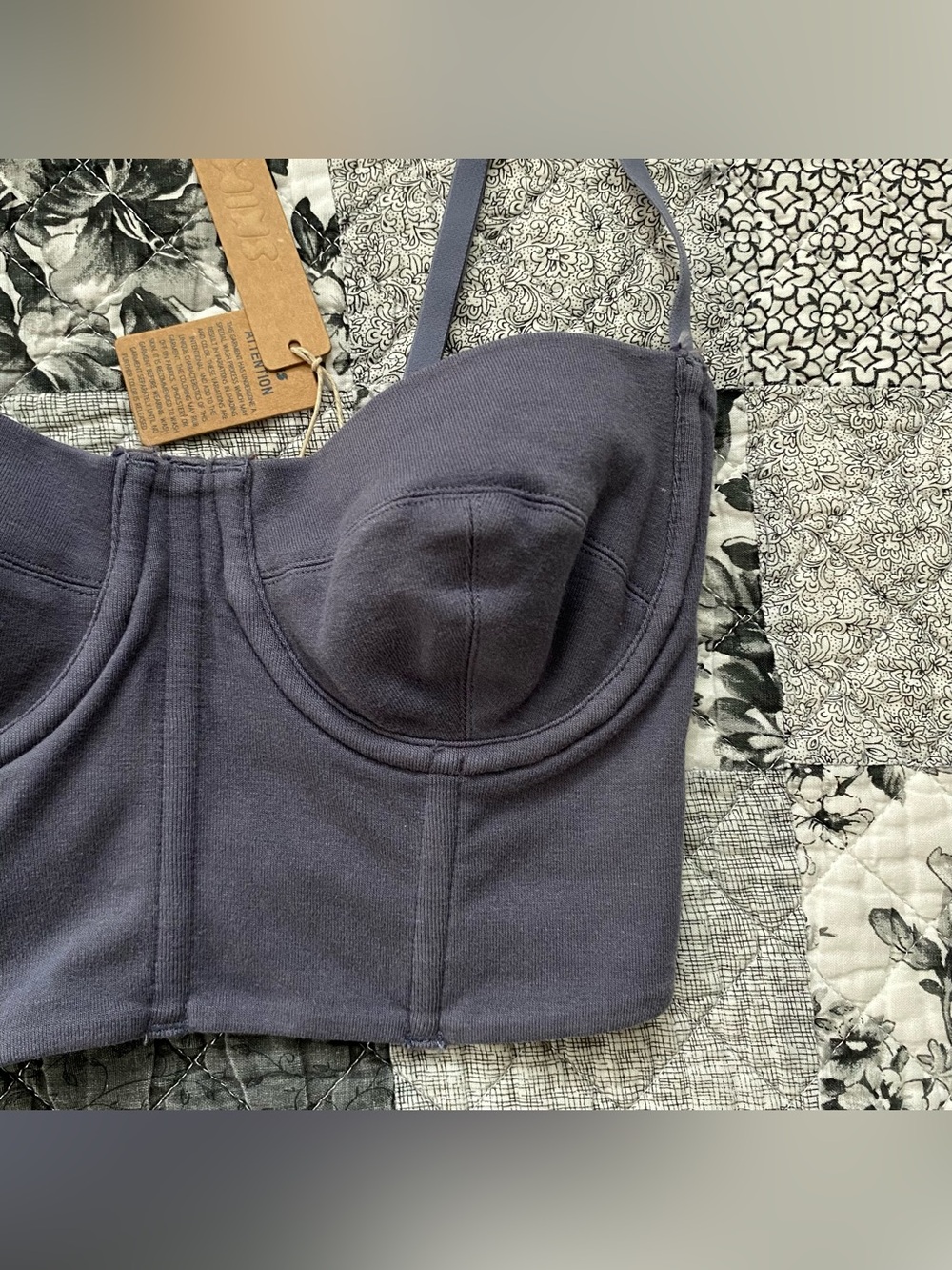 skims outdoor bustier top in steel blue — size xxs - Picture 3 of 7